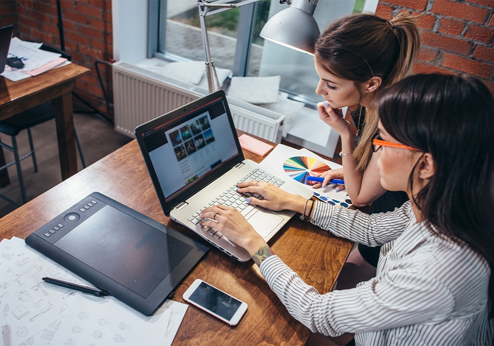 Website on three different devices