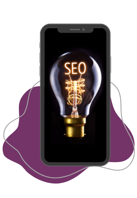 A mobile phone with a light bulb on the screen